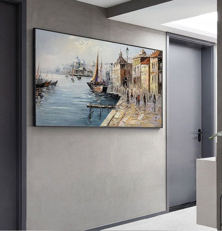 Panoramic White Abstract River Landscape Wall Art