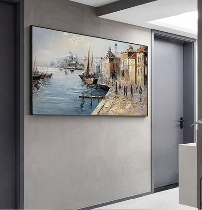 Panoramic White Abstract River Landscape Wall Art
