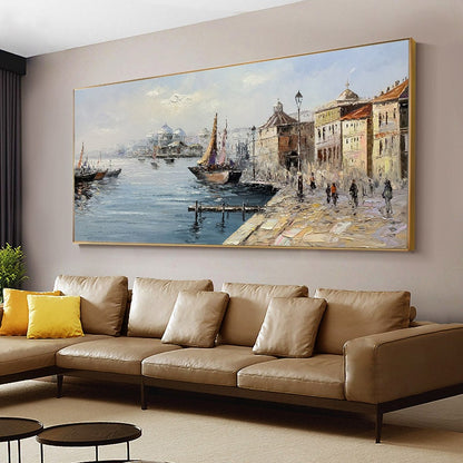 Panoramic White Abstract River Landscape Wall Art