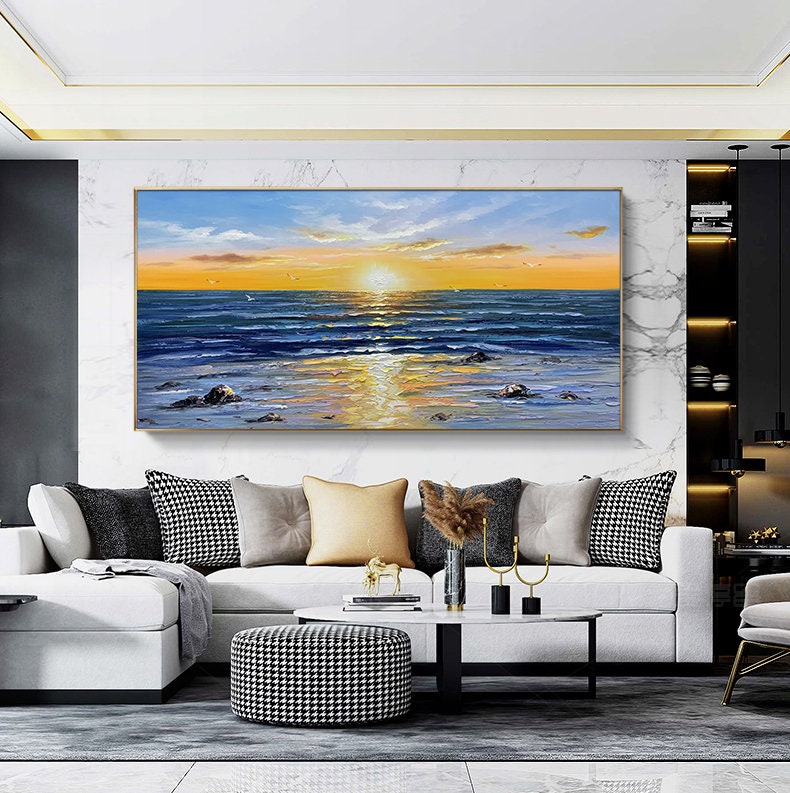 Sunrise Abstract Wall Art – Large Seascape Sunrise