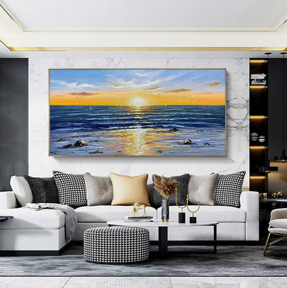 Sunrise Abstract Wall Art – Large Seascape Sunrise