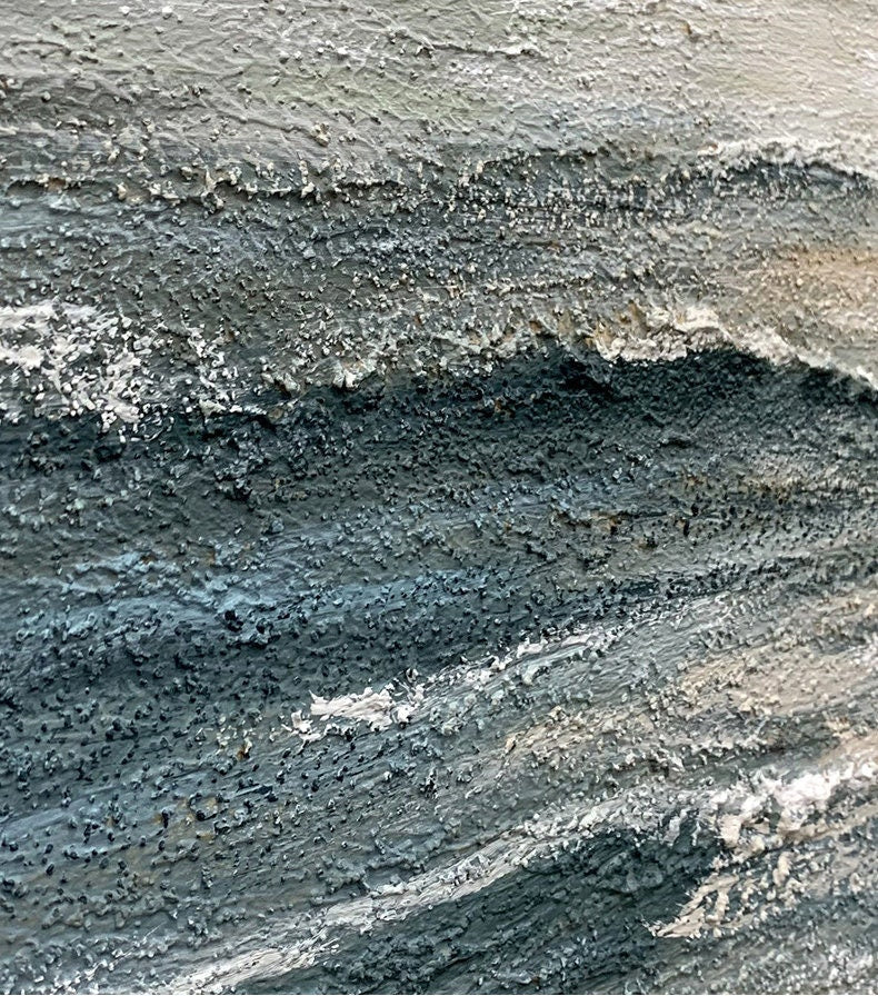 Abstract Ocean Oil Painting, Modern Coastal Wall Art, Large Canvas Mural – Ocean Wall Art | Abstract Oil Painting, view 3