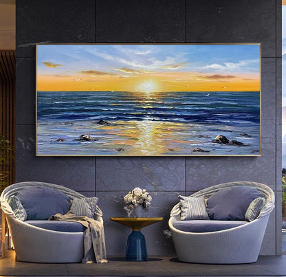 Sunrise Abstract Wall Art – Large Seascape Sunrise
