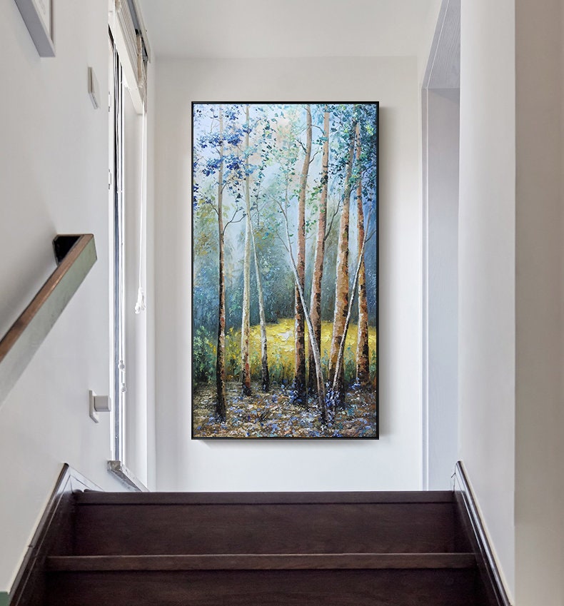 Large – Forest Tree Wall Art | Boho Oil Painting, view 4