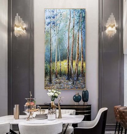 Large – Forest Tree Wall Art | Boho Oil Painting, view 5