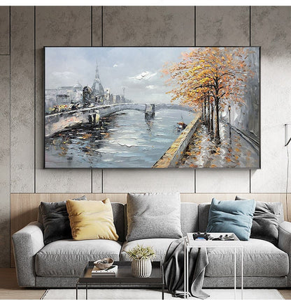 White Boho Lake Landscape Wall Art
