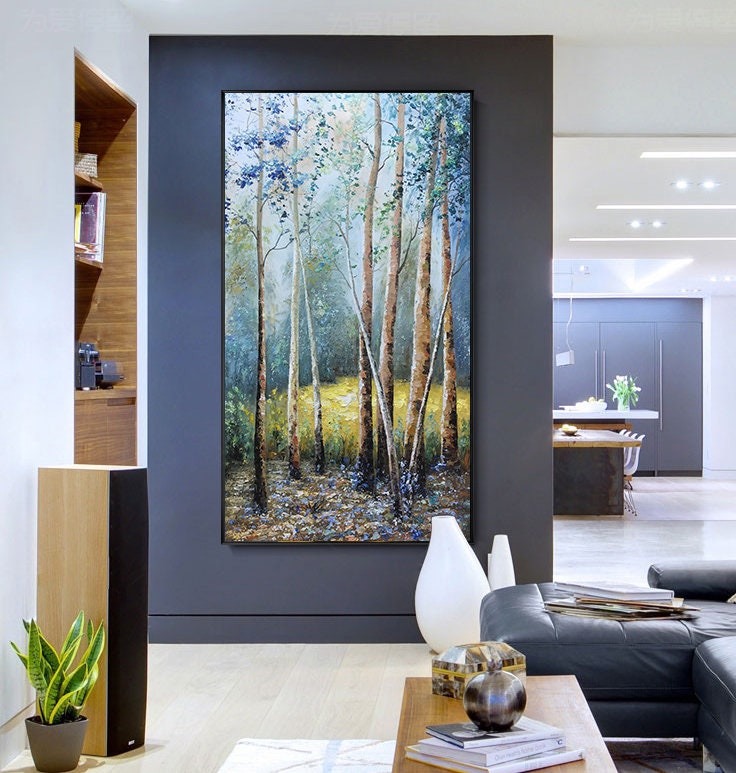 Large – Forest Tree Wall Art | Boho Oil Painting, view 2