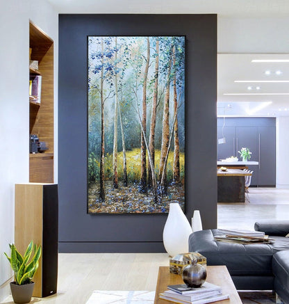 Large – Forest Tree Wall Art | Boho Oil Painting, view 2