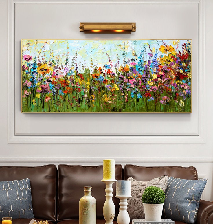 Large – Floral Wall Art | Boho Oil Painting, view 4