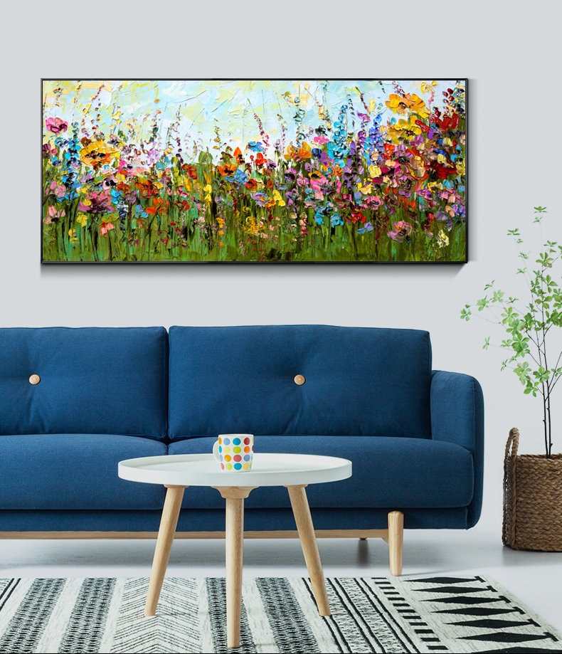 Large – Floral Wall Art | Boho Oil Painting, view 2