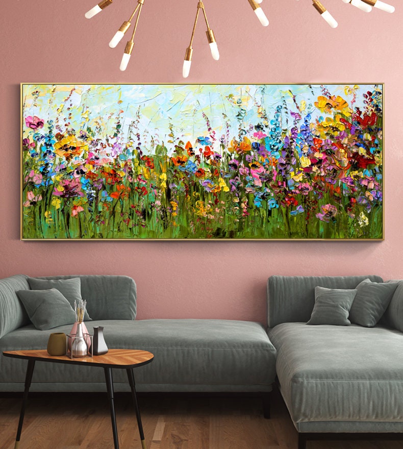 Large – Floral Wall Art | Boho Oil Painting, view 5