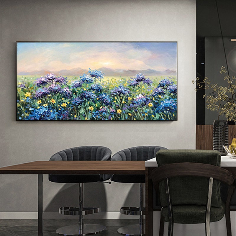 Purple Abstract Palette Knife Floral Wall Art