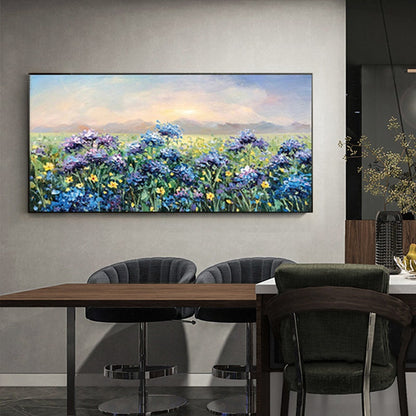 Purple Abstract Palette Knife Floral Wall Art