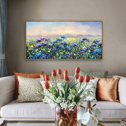 Purple Abstract Palette Knife Floral Wall Art