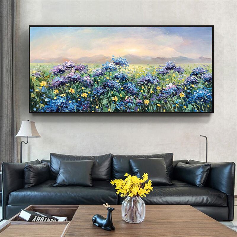 Purple Abstract Palette Knife Floral Wall Art