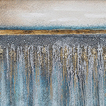 Hand-Painted Blue & Gold – Blue and Gold Abstract Wall Art | Hand-Painted Oil Painting, view 3