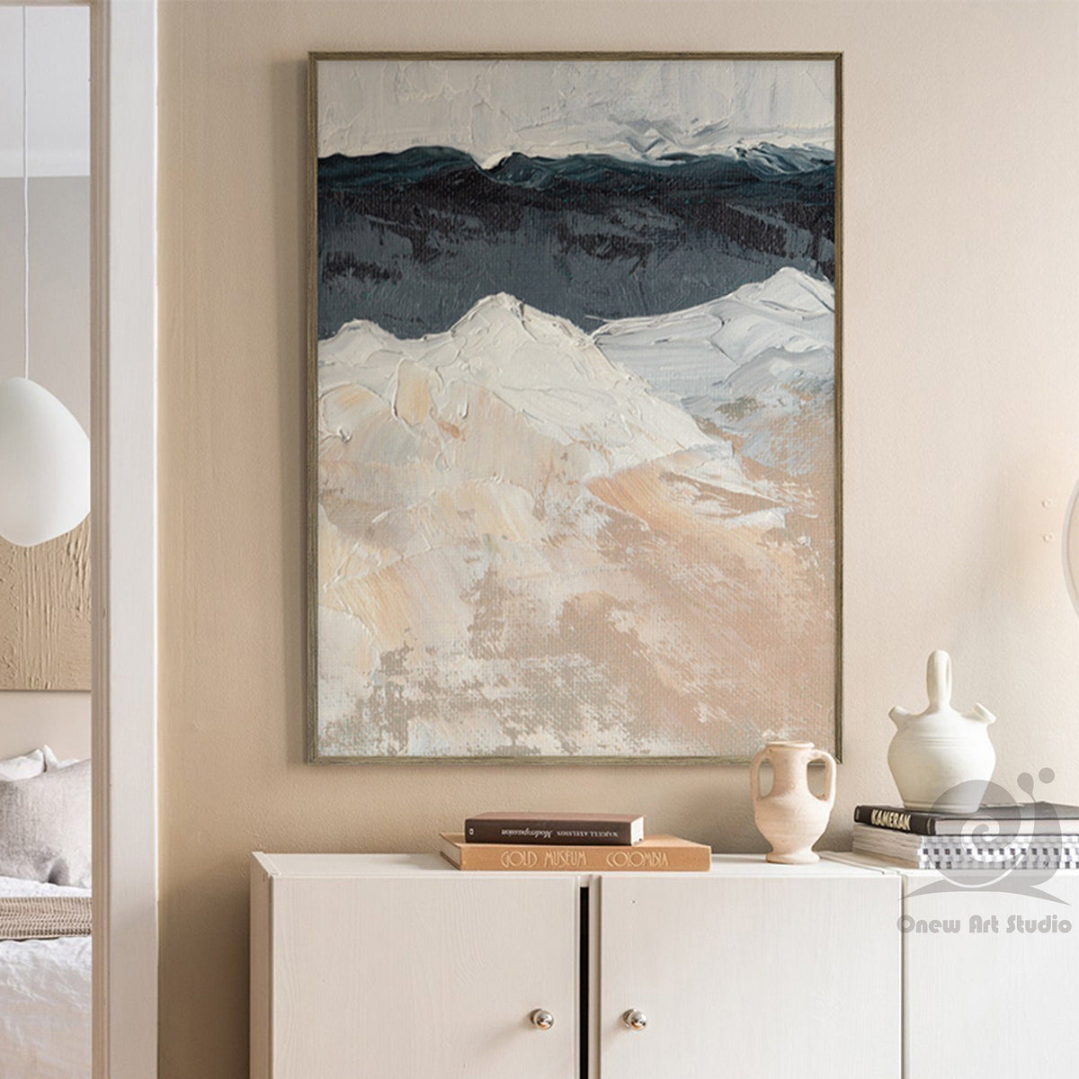 Large Abstract Seascape Acrylic Painting on Canvas, Original Beach Canvas Wall Art, Modern Ocean Painting for Living Room, Bedroom Décor