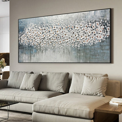 3D Cherry Blossom – Cherry Blossom Floral Wall Art | Abstract Textured Oil Painting, view 3