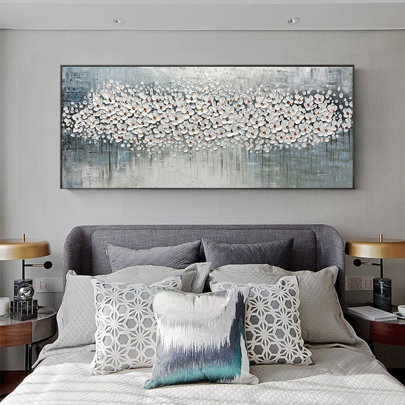 Abstract Textured Cherry Blossom Floral Wall Art – 3D Cherry Blossom