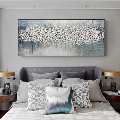 Abstract Textured Cherry Blossom Floral Wall Art – 3D Cherry Blossom