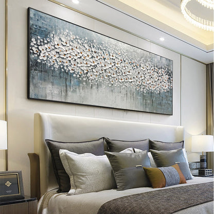 3D Cherry Blossom – Cherry Blossom Floral Wall Art | Abstract Textured Oil Painting, view 2