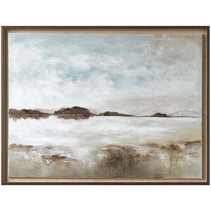 Large Abstract Seascape Oil Painting on Canvas, Original Ocean and Clouds Canvas Wall Art, Modern Coastal Painting for Living Room Bedroom