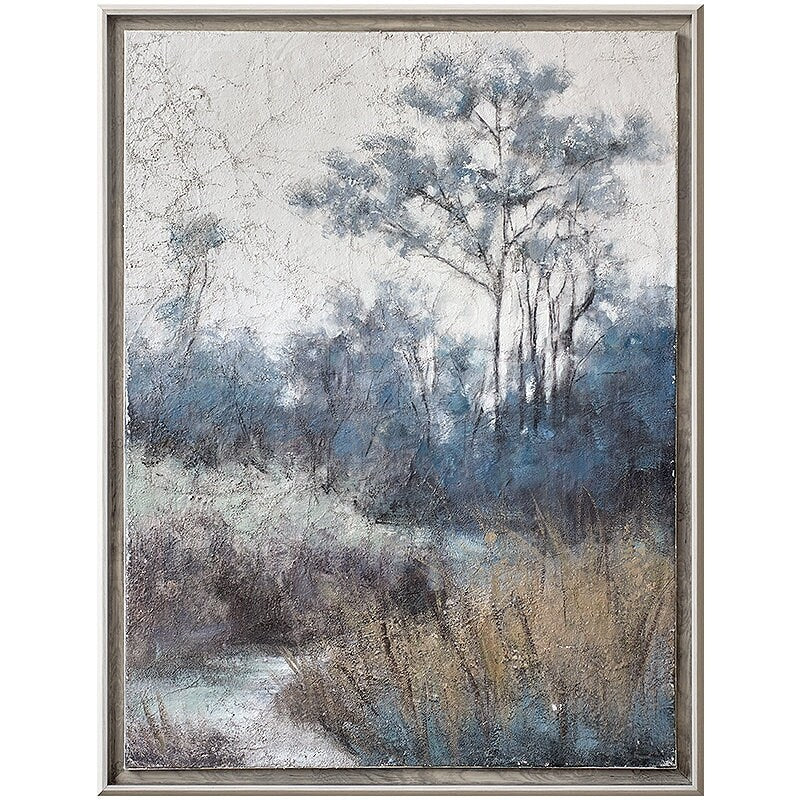 Abstract Landscape Oil Painting on Canvas, Original Hand-painted Tree Canvas Wall Art, Modern Nature Wall Art, Forest Wall Art, Home Décor