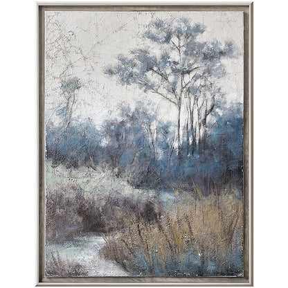 Abstract Landscape Oil Painting on Canvas, Original Hand-painted Tree Canvas Wall Art, Modern Nature Wall Art, Forest Wall Art, Home Décor