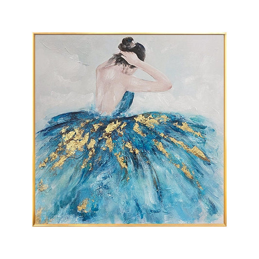 Abstract Ballerina Acrylic Painting on Canvas, Original Ballet Dancer Canvas Wall Art, Modern Ballerina Wall Art for Living Room, Home Décor