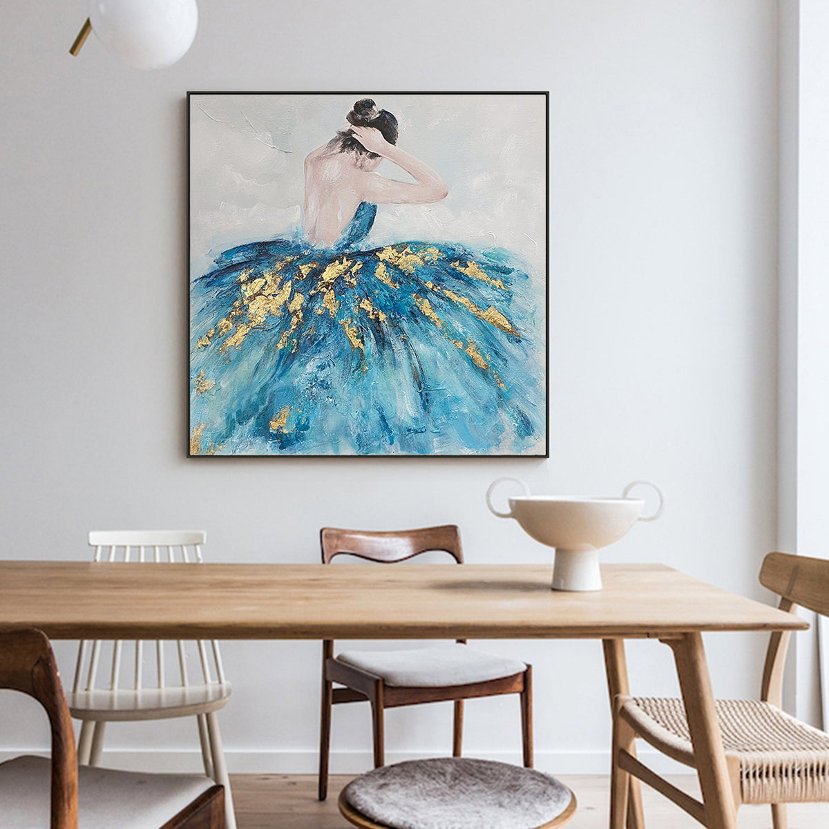 Abstract Ballerina Acrylic Painting on Canvas, Original Ballet Dancer Canvas Wall Art, Modern Ballerina Wall Art for Living Room, Home Décor