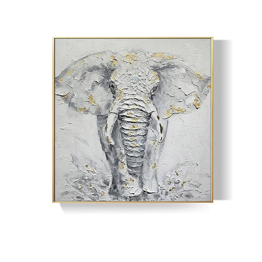 Abstract Elephant Oil Painting on Canvas, Original Hand-painted Elephant Canvas Wall Art, Modern Animal Wall Art for Living Room, Home Décor