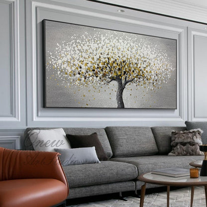 Large Abstract Tree Acrylic Painting on Canvas, Original Handmade Canvas Wall Art, Modern Textured Wall Art for Living Room, Bedroom Décor