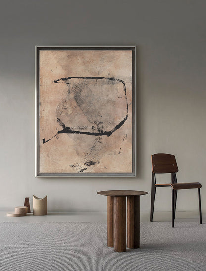 Brown and Black Abstract Oil Painting on Canvas, Original Hand-painted Canvas Wall Art, Modern Textured Wall Art for Living Room, Home Décor