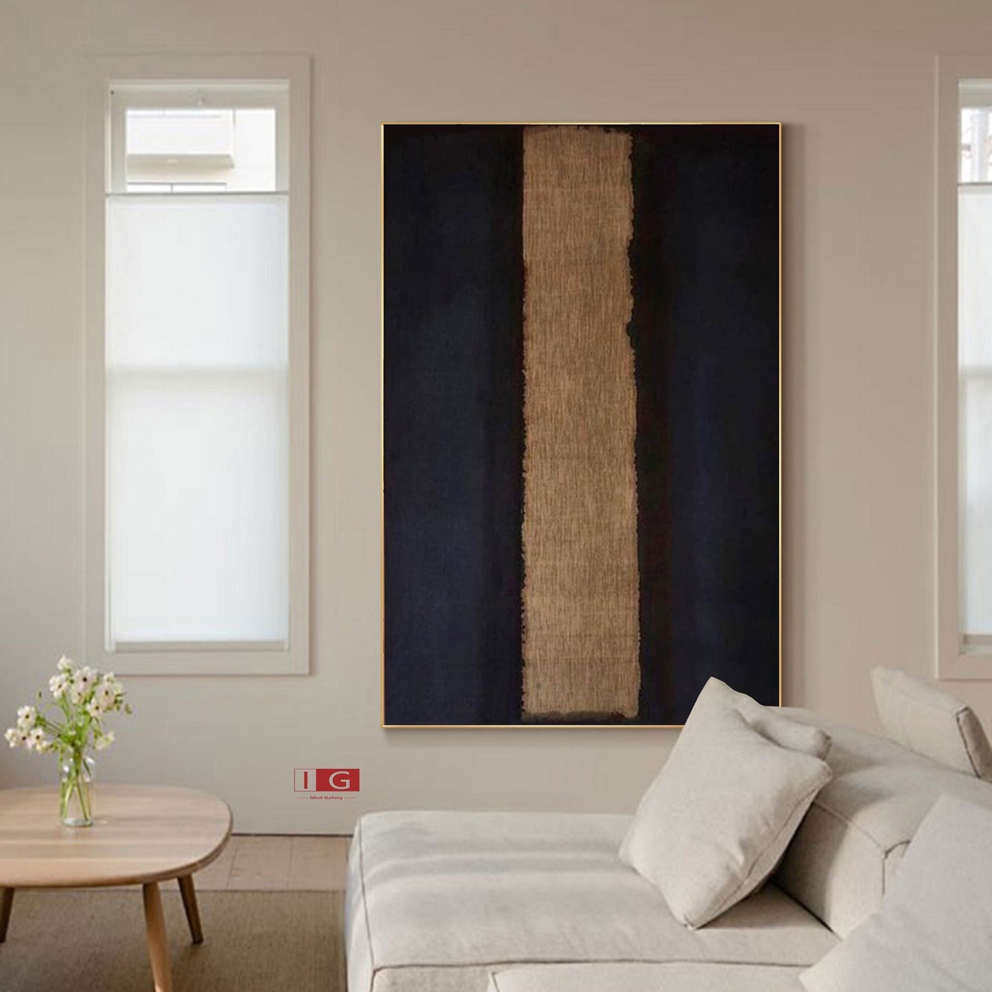 Black and Brown Abstract Textured Wall Art – Minimalist Painting – Abstract Painting