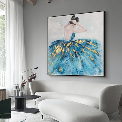 Abstract Ballerina Acrylic Painting on Canvas, Original Ballet Dancer Canvas Wall Art, Modern Ballerina Wall Art for Living Room, Home Décor