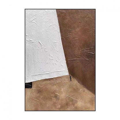 Large Abstract Oil Painting on Canvas, Original Brown and White Canvas Wall Art, Modern Minimalist Wall Art for Living Room, Bedroom Decor