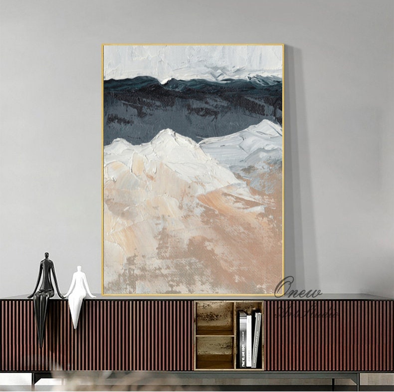 Large Abstract Seascape Acrylic Painting on Canvas, Original Beach Canvas Wall Art, Modern Ocean Painting for Living Room, Bedroom Décor