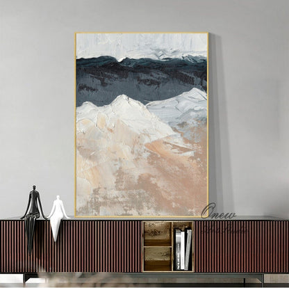 Large Abstract Seascape Acrylic Painting on Canvas, Original Beach Canvas Wall Art, Modern Ocean Painting for Living Room, Bedroom Décor