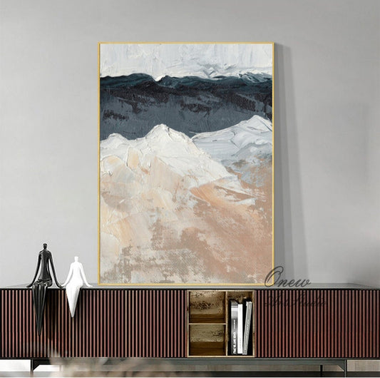 Large Abstract Seascape Acrylic Painting on Canvas, Original Beach Canvas Wall Art, Modern Ocean Painting for Living Room, Bedroom Décor