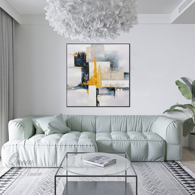 Large Abstract Oil Painting on Canvas, Original Hand-painted Canvas Wall Art, Modern Minimalist Textured Wall Art for Living Room,home Décor