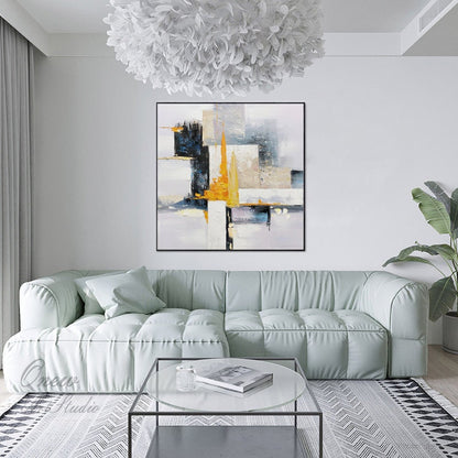 Large Abstract Oil Painting on Canvas, Original Hand-painted Canvas Wall Art, Modern Minimalist Textured Wall Art for Living Room,home Décor