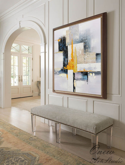 Large Abstract Oil Painting on Canvas, Original Hand-painted Canvas Wall Art, Modern Minimalist Textured Wall Art for Living Room,home Décor