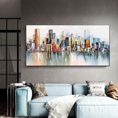 Colorful Abstract Urban Abstract City Architecture Wall Art