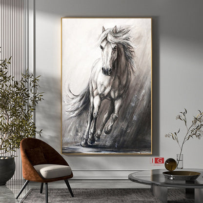 Horse Painting Animal Painting Running Horse Painting Horse Oil Painting Large – Abstract Animal Art