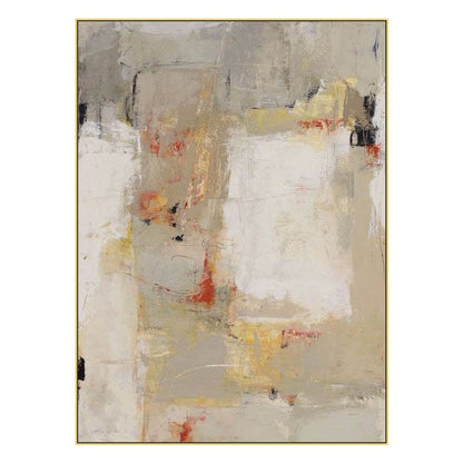 Large Abstract Oil Painting on Canvas, Original Beige and Grey Canvas Wall Art, Modern Textured Painting for Living Room Office Bedroom