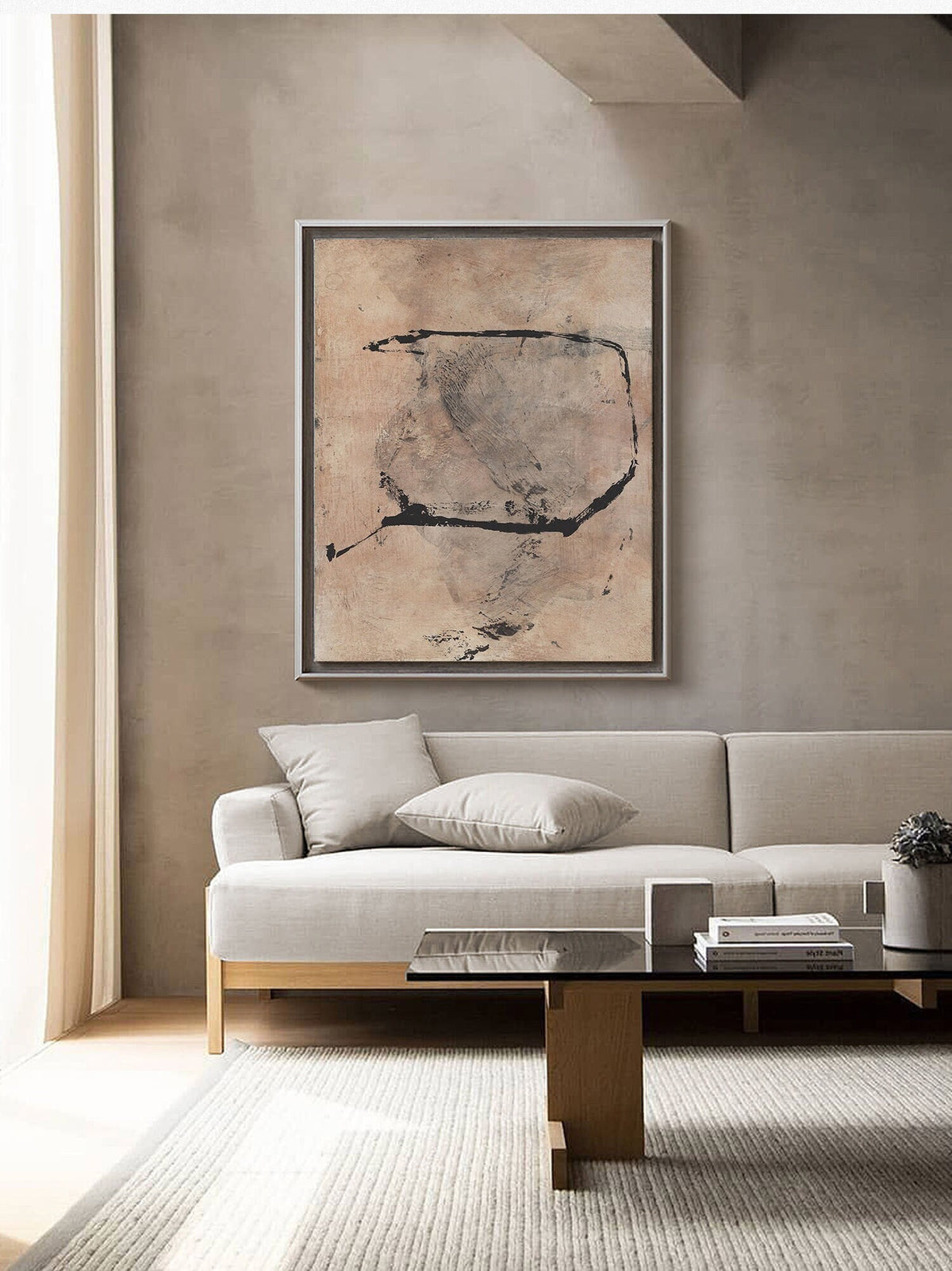 Brown and Black Abstract Oil Painting on Canvas, Original Hand-painted Canvas Wall Art, Modern Textured Wall Art for Living Room, Home Décor