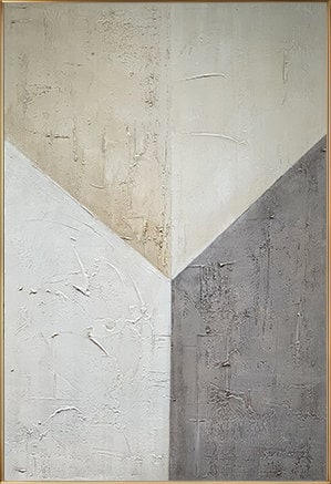 Grey and Beige Abstract Oil Painting on Canvas, Large Original Hand-painted Canvas Wall Art, Modern Minimalist Textured Art for Living Room