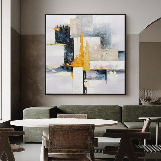 Large Abstract Oil Painting on Canvas, Original Hand-painted Canvas Wall Art, Modern Minimalist Textured Wall Art for Living Room,home Décor