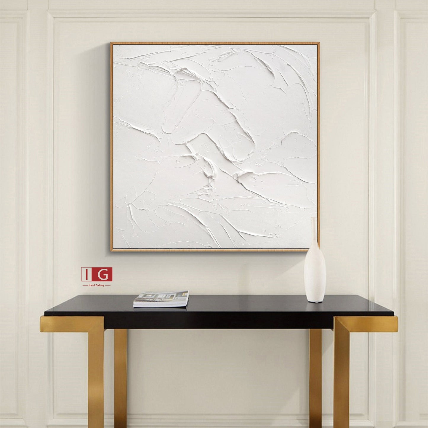 White Textured Painting – Large Abstract Plaster Wall Art – Abstract Painting