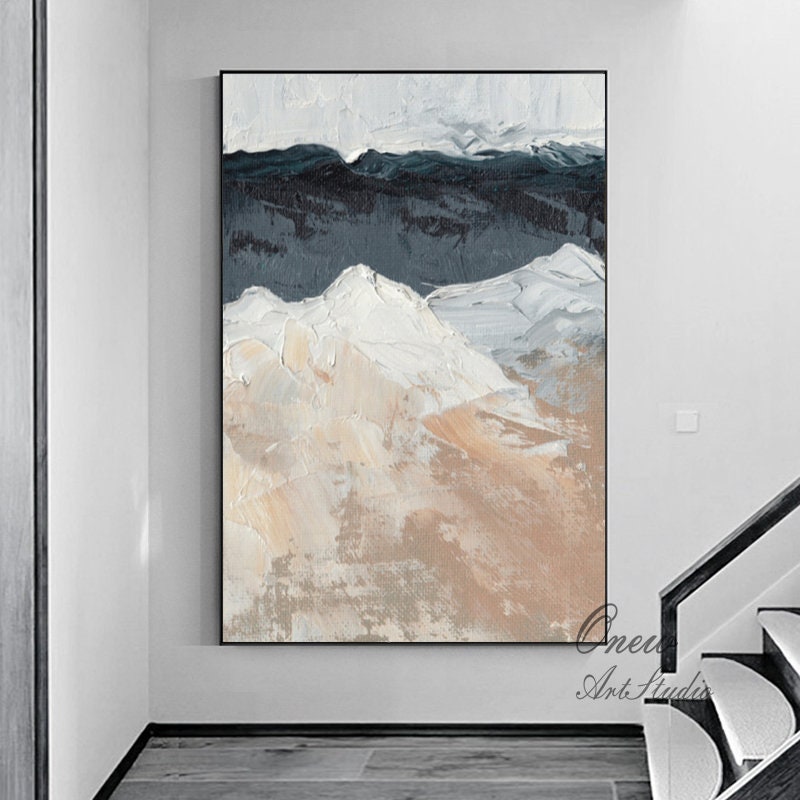 Large Abstract Seascape Acrylic Painting on Canvas, Original Beach Canvas Wall Art, Modern Ocean Painting for Living Room, Bedroom Décor